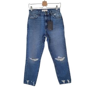 CURRENT/ELLIOTT Blue The Boyfriend Original Fit Distressed Jean Size 25